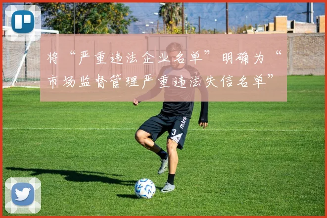 将“严重违法企业名单”明确为“市场监督管理严重违法失信名单”
